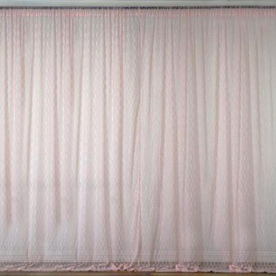 China Premium Fabric Best Quality Flame Retardant Floral Lace Sheer Curtain With Rod Pockets for sale