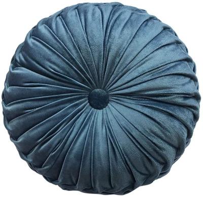 China Anti-static Round Tile Velvet Home Decoration Pleated Round Pillow Cushion For Couch Chair Bed Car Blush for sale