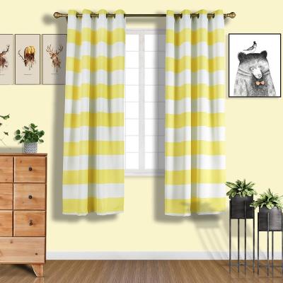 China Blackout Blackout Curtains Grommet Striped Curtains For Living Room 2 Panel Curtains for sale