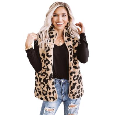 China 2021 Sustainable Autumn New Leopard Print Zipper Vest Anorak Tops Thin Coat Winter Women Outdoor Jacket for sale