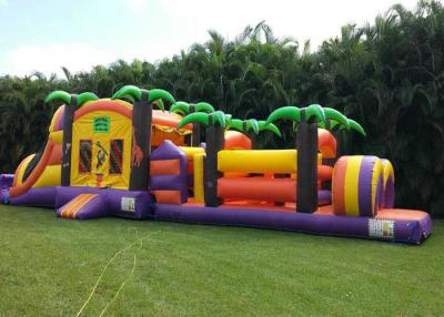 China Backyard Fun Obstacle Course Bouncer Race , Outdoor Games Bouncy Assault Course for sale