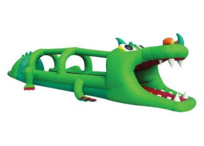 China Crocodile Inflatable Water Games Slip N Slide Water Slide 0.55mm PVC Tarpaulins for sale