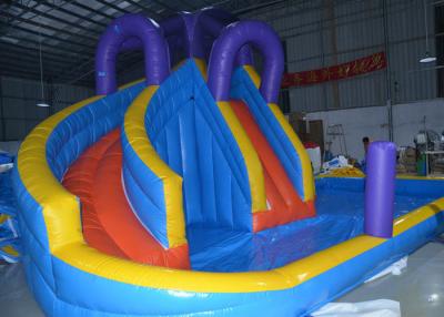 China 0.55mm PVC Kids Inflatable Water Slide Pool / Jumping Bouncer Castle With Air Blower for sale