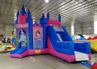 China Disney Pink Princess Inflatable Bouncers With Slide 3 Years Warranty for sale