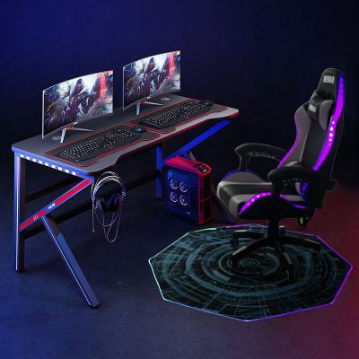 China High Quality Washable Water Resistant Mat Computer Office RGB Gaming Desk Chair Mat For Hardwood Floor for sale