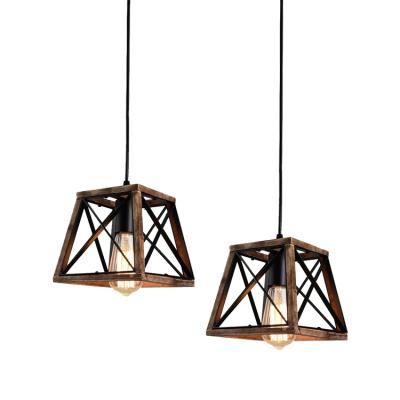 China Retro Kitchen Island Decorative E26 Industrial Black Iron Hanging Lighting Modern Hotel Restaurant Pendant Lights for sale