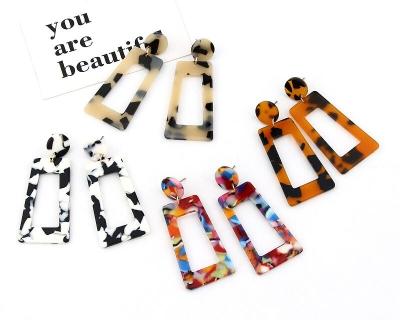 China Decoration Colorful Leopard Acrylic Earring Designs For Women for sale