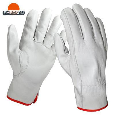 China DIY Hot Selling Cow Grain Driver Glove Leather Driver Gloves Working Gloves for sale