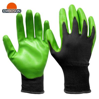 China DIY 13G Factory Price Polyester Coating Nitrile Nylon Knitted Smooth Glove for sale