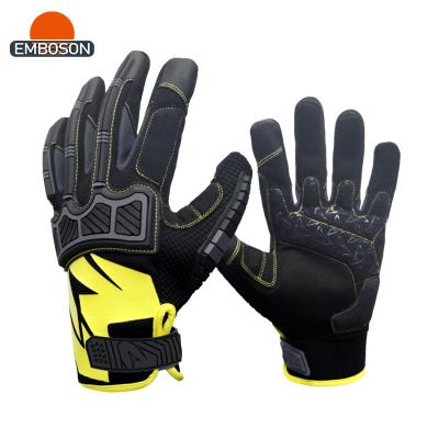 China DIY Custom Design Premium Synthetic Impact Glove PR Back And Finger Protection Synthetic Leather Palm for sale