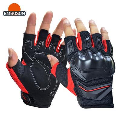 China DIY Custom Fingerless Impact Glove Stretch Fabric Back Synthetic Leather Palm for sale