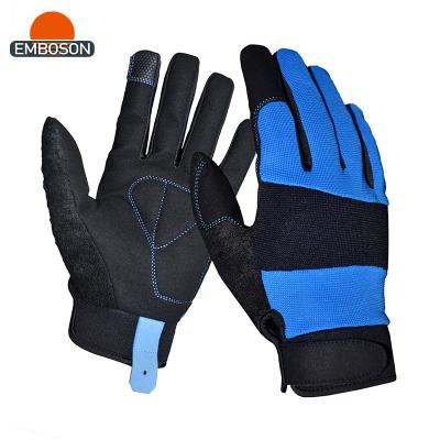 China DIY 2023 Custom Design Synthetic Leather Fabric Back Stretch Palm General Purpose Glove for sale