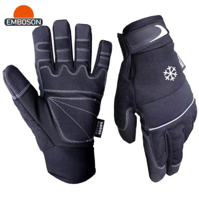 China DIY Double-Layer Abrasion Resistant Winter Glove PVC Reinforced Patch Winter Gloves for sale