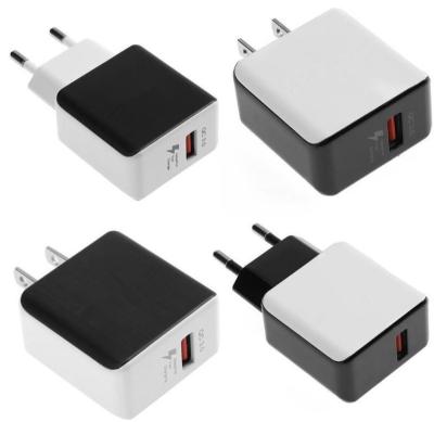 China Mobile Phone Tablet Charging US EU Plug QC3.0 Fast Charger 5V 3A Charging Brush To Finish Outdoor USB Wall Charger for sale