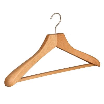 China Factory Wholesale Price High Grade Hotel Wooden Hangers Shoulder Wide for Mans Clothes for sale