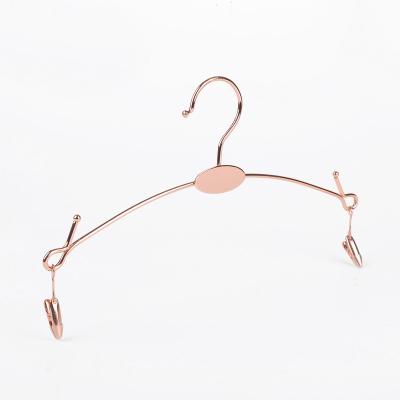 China Wardrobe Gold Iron Metal Display Hangers for Shops Hangers for Underwear Lingerie Hangers for sale