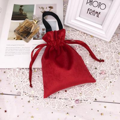 China New Arrival Suede Drawstring Gift Velvet Flannel Pouch Envelope Small Jewelry Pouch Wholesale Packing Flannel Bag for sale