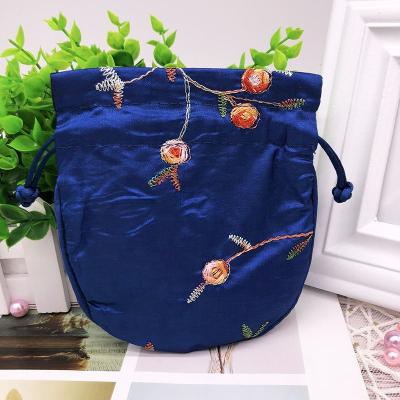 China Wholesale Custom Recyclable Promotional Exquisite Brocade Silk Bag Satin Drawstring Bags For Gift for sale