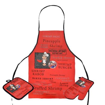 China Best Selling 100% Cotton Printed Three Piece Kitchen Set, Apron, Oven Mat for sale