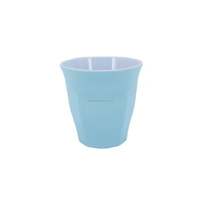 China Durable Melamine Water Tumbler Cups Unbreakable Plastic Melamine Drinking Cups Sky Blue Two Tone Melamine Cups for sale