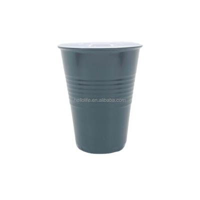 China Sustainable Wholesale Hard Plastic Packaging Studded Lean Wine Melamine Tumblers (Black) for sale