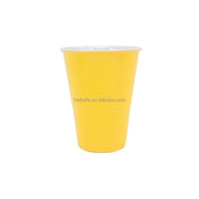 China Viable Custom Logo Melamine Reusable Coffee Mugs Purses Coffee Picnic Drink Mugs Reusable Coffee Tumbler Yellow for sale