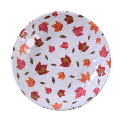 China Wholesale Autumn Leaf Melamine Large Salad Serving Bowls Viable Durable Melamine Serving Bowl for sale