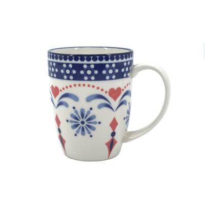 China Viable Wholesale Classic Custom Tea Water Mugs Floral Design Multicolors Hand Painted Ceramic Coffee Mugs for sale