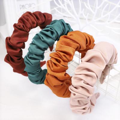 China Fashionable Korean Headband Lady Pleated Cute Soft Fabric All-match Soft Cloth Net Red Hair Accessories Women for sale