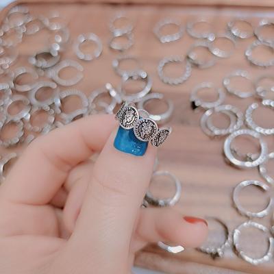 China Vintage Portrait New 925 Adjustable Size Silver Design Ring Female Vintage Personality Open Ring For Women for sale