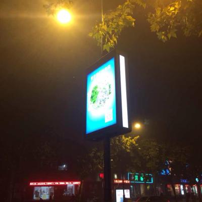 China Outdoor Outdoor Advertising Led Light Box Lamp Pole Outdoor Clipon Led Frame Street Advertising Pole Light Box / Lamp Advertising Pole for sale