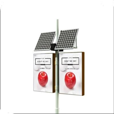 China Outdoor Double Sides Outdoor Solar Street Light Pole Advertising Sign Light Box for sale