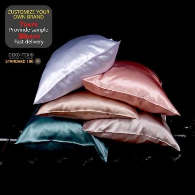 China New Arrival Good Quality 6A Mulberry Silk Color Pillowcase Oeko-Tex Single Plain Pillow Case Cover 100% Anti-Static for sale