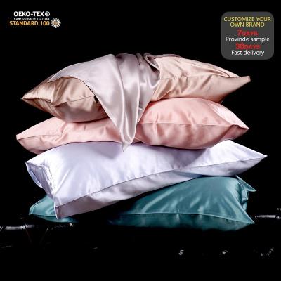 China 2023 Anti-Static New Wholesale Custom 100% Silk Simple Mulberry Color Pillowcase Pillow Case Cover With Exquisite Customization Box for sale