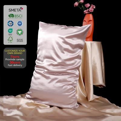 China Momme 6a 22 Blackberry Color Pillowcase Pillow Case Cover Gift Box Anti-static Wholesale Custom 100% Silk Single Set for sale