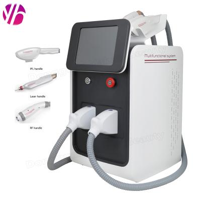 China Pigment Removal 3 In 1 E-light IPL RF Laser Hair Removal Nd Yag Laser Machine for sale