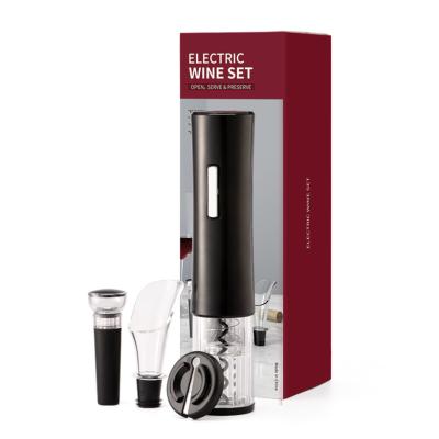 China Custom Logo Red Wine Opener Plastic And Metal Wine Cork Gift Set Electric Opener à venda