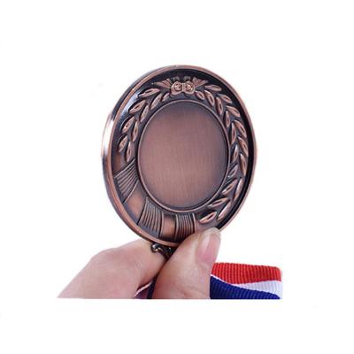 China Customized With Ribbon Sports Award Medal Logo Cheap Gold Silver Copper Medals Metal Blank Honors Medal for sale