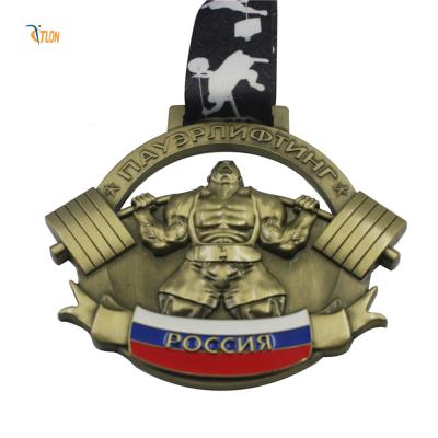 중국 Customized Wholesale Medal Blank Zinc Alloy 3D Weightlifting Gold Award Medals Custom Metal Medal 판매용