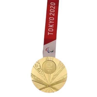 China Wholesale Custom Medal With Ribbon 3d Gold Silver Medals Metal Disability Sport 2020 Tokyo Oly Mpic Medal for sale