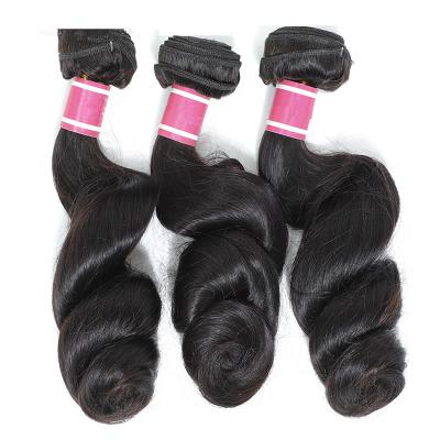 China Loose Wave 100% Full Cuticle Aligned Malaysian Virgin Hair Bundles Without Synthetic Hair Silky Weft Hair for sale