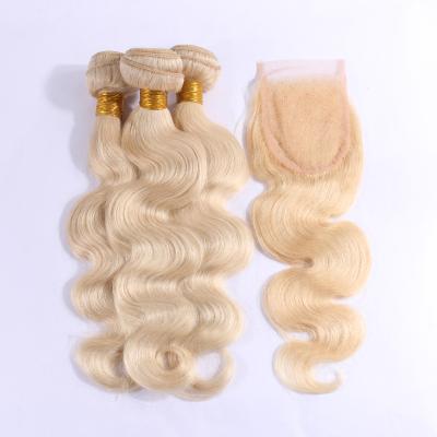 China Wholesale 613 Body Wave Cuticle Aligned Virgin Hair Bundles With Closure Hair Extension for sale