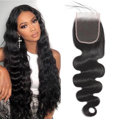 China Body 4x4 5x5 6x6 7x7 Lace Closure 100% Straight Swiss Brazilian Hair Transparent Lace Closure, HD Lace Closure for sale