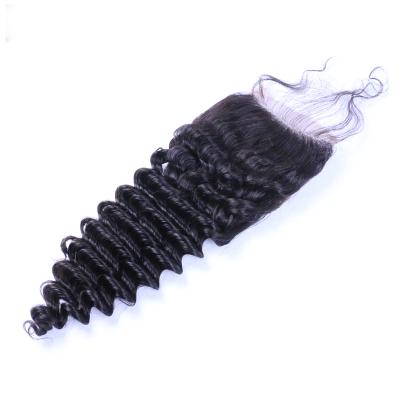 China ALL 4*4 Lace Frontal Brazilian Hair Lace Closure High Quality Sheer Deep Wave Lace Closure For Black Women Wish Online Shopping for sale