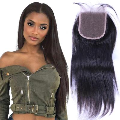 China Preplucked Straight Hair Transparent Lace Closure 4x4 5x5 13x4 Full Body Straight Lace Closure With Baby Hair for sale