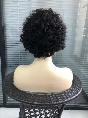 China Straight Pixie Cut Wig Human Hair Bob Short Pixie Cut Lace Curly Wig Bleached Knots Lace Up 13x4 Frontal Pixie Wig With Baby Hair for sale