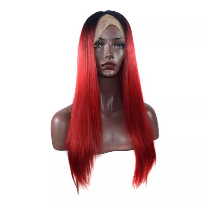 China 2021 Silky Straight Wave Drop Shipping Red Color Virgin Human Hair Long Straight To Lace Sturdy High Quality Lace Front Wigs With Baby Hair for sale