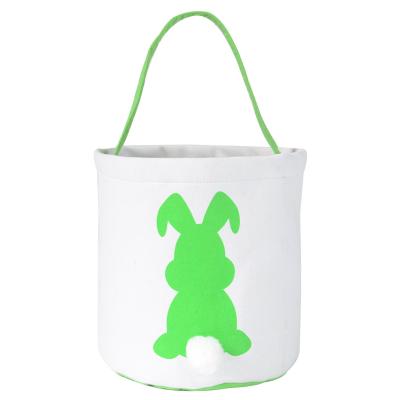 China 2022 Polyester Cotton New Creative Osterkorb Easter Cotton Buckets Happy Gift Bag Cut Bunny Easter Basket With Handle for sale