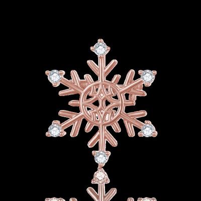 China New Fashion Brass Christmas Snowflake Zircon Ladies Soft Brooch Pin for sale