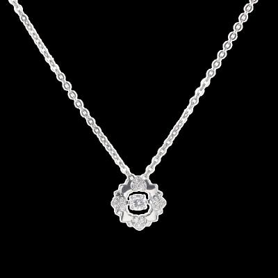 China New Romantic Smart Flower Girl Gift Clavicle Necklace 925 Silver Gemstone Necklace for sale